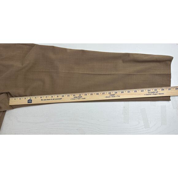 Banana Republic Italian Wool Trousers Tan Straight Leg High Waist Business 12 - Picture 8 of 10